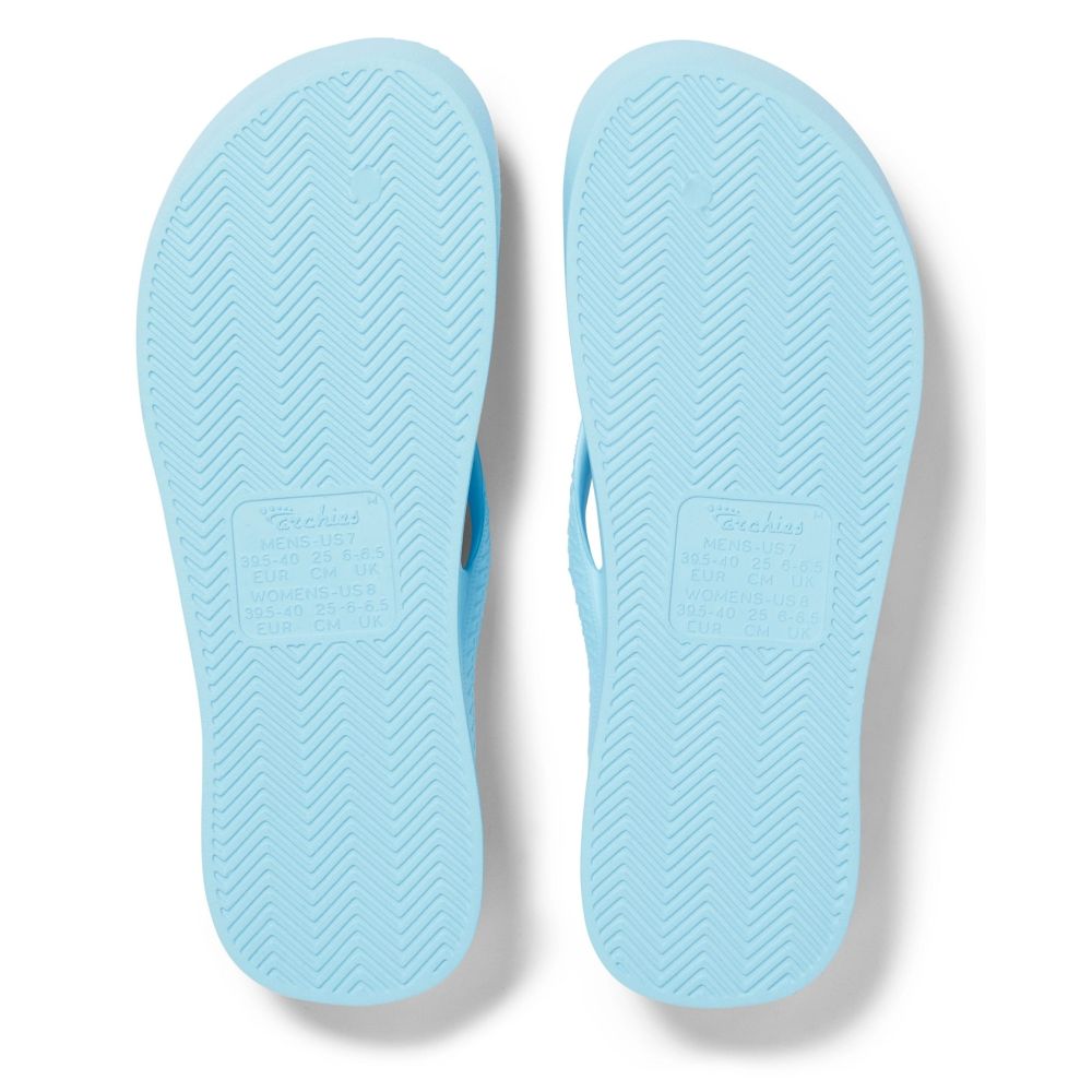 Archies Arch Support Flip Flops in Sky Blue