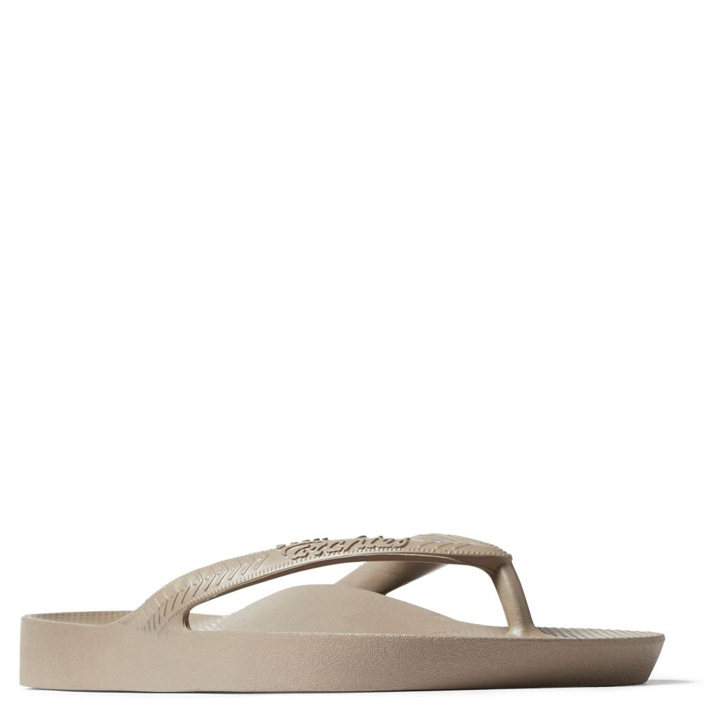 Archies Women's Arch Support Flip Flops in Taupe