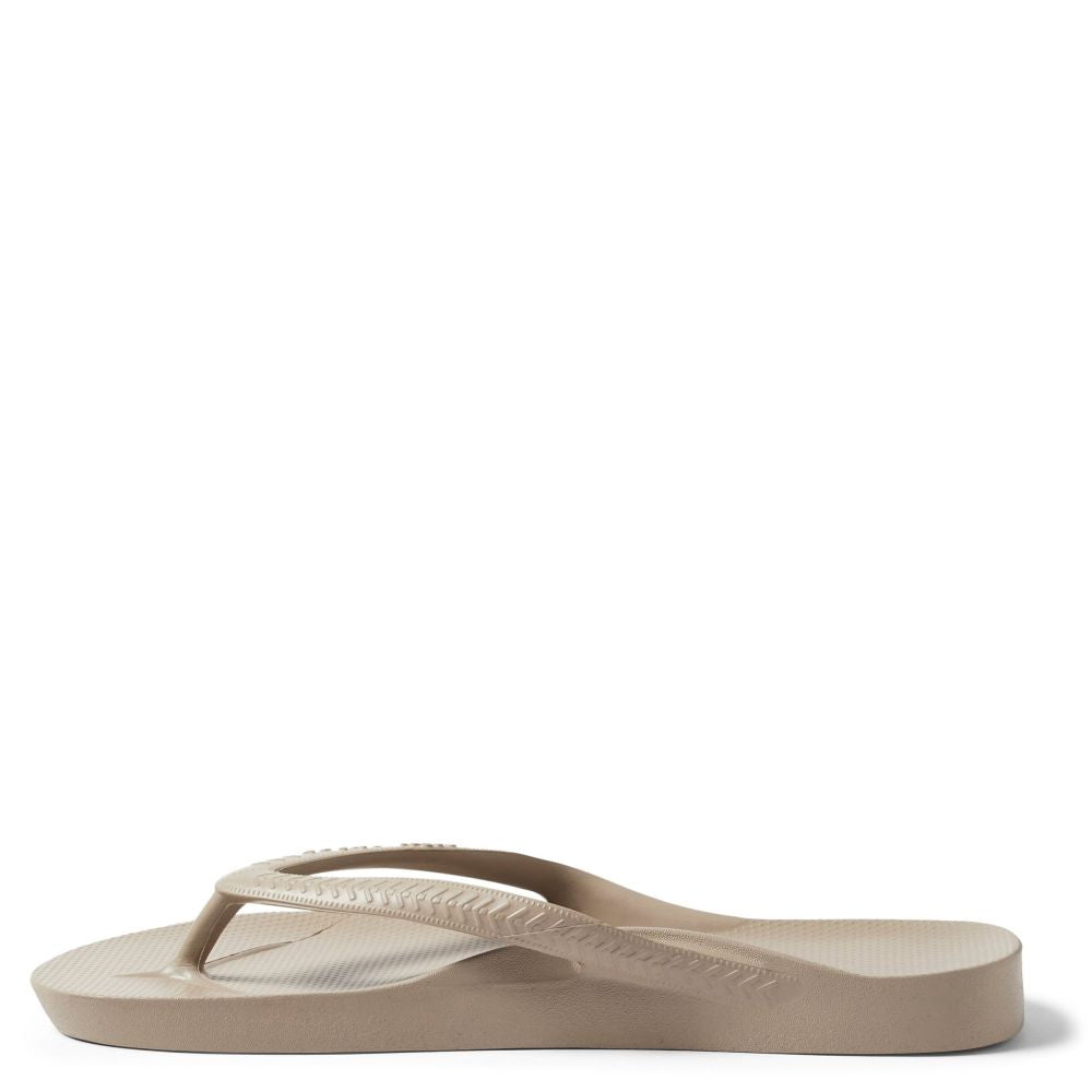 Archies Women's Arch Support Flip Flops in Taupe
