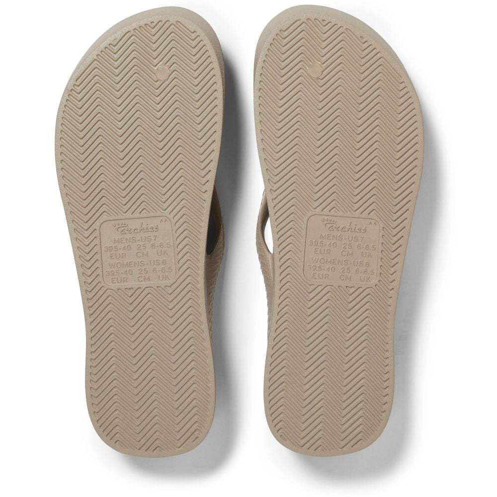 Archies Women's Arch Support Flip Flops in Taupe