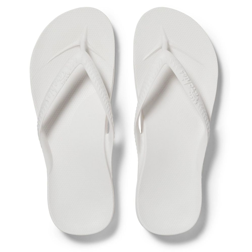Archies Women's Arch Support Flip Flops in White