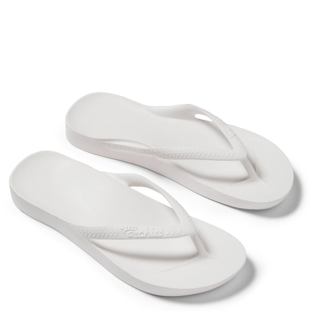 Archies Women's Arch Support Flip Flops in White
