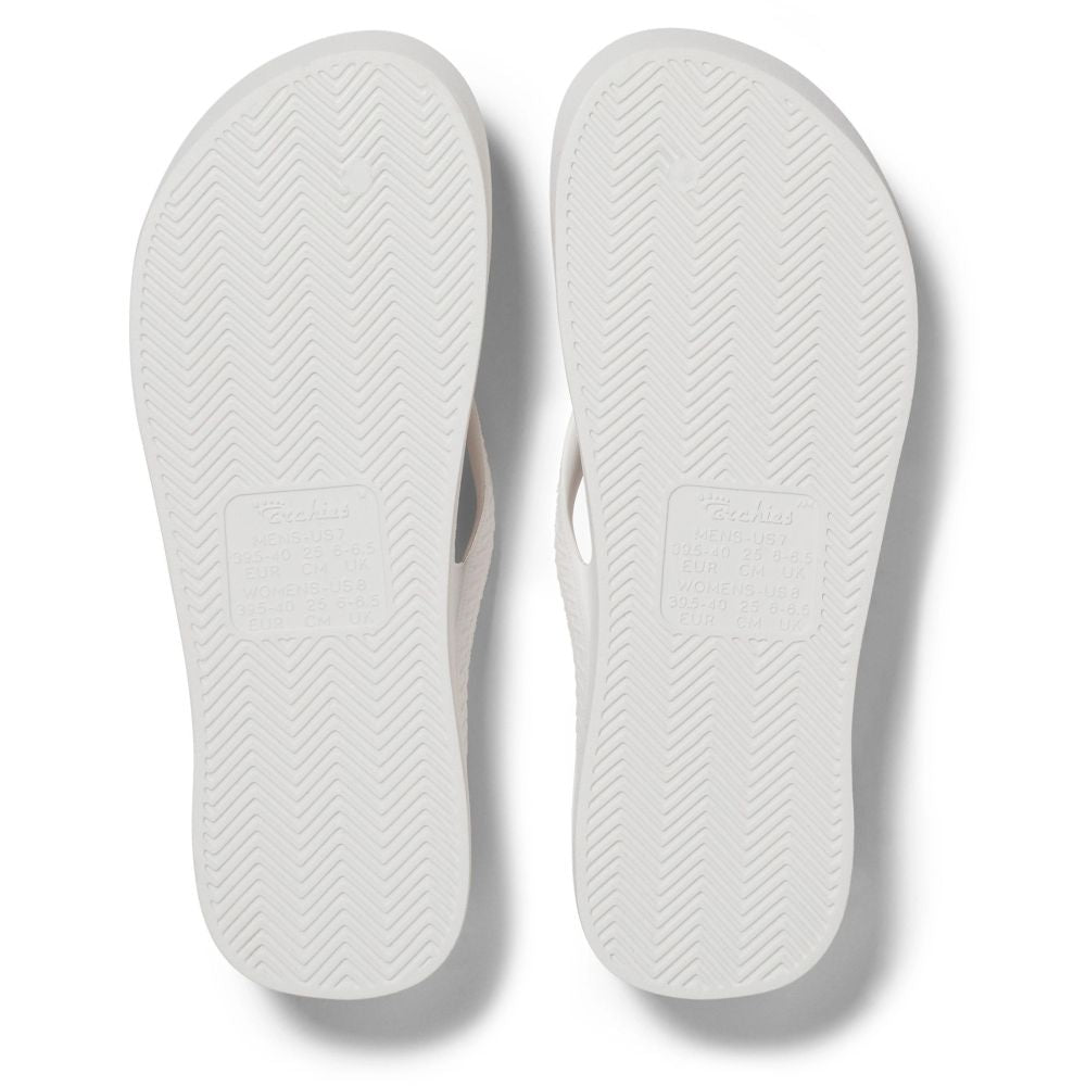 Archies Women's Arch Support Flip Flops in White