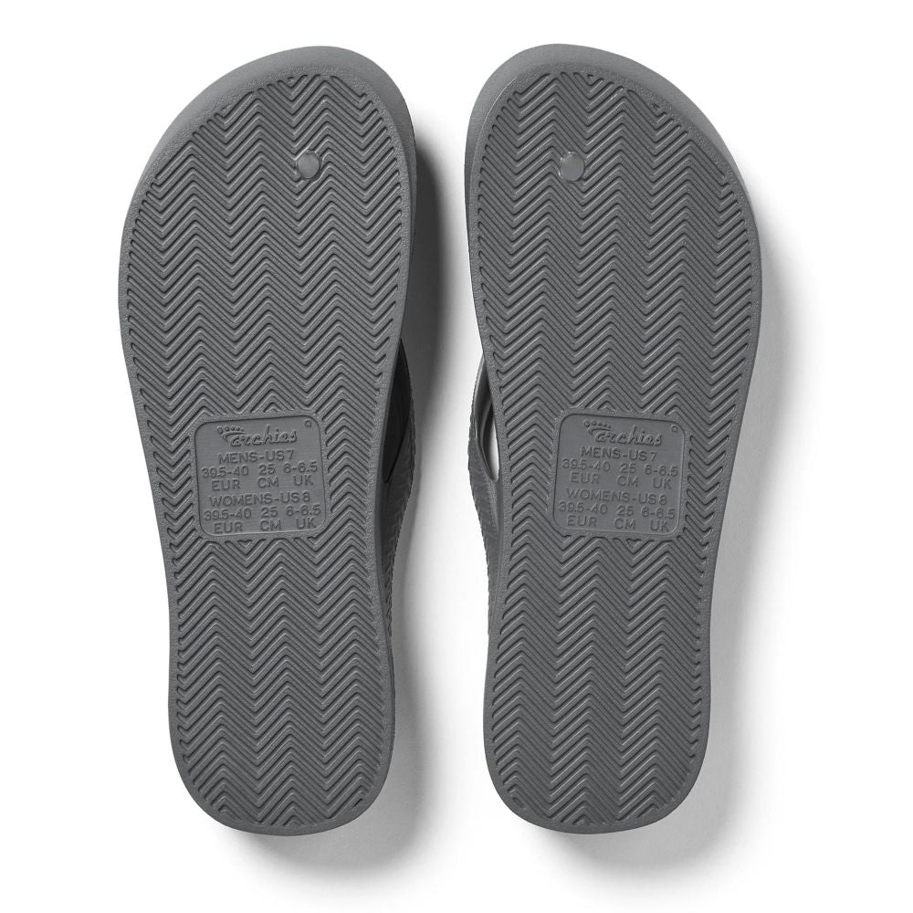 Archies Women's Arch Support Flip Flops in Charcoal - Getoutside Shoes