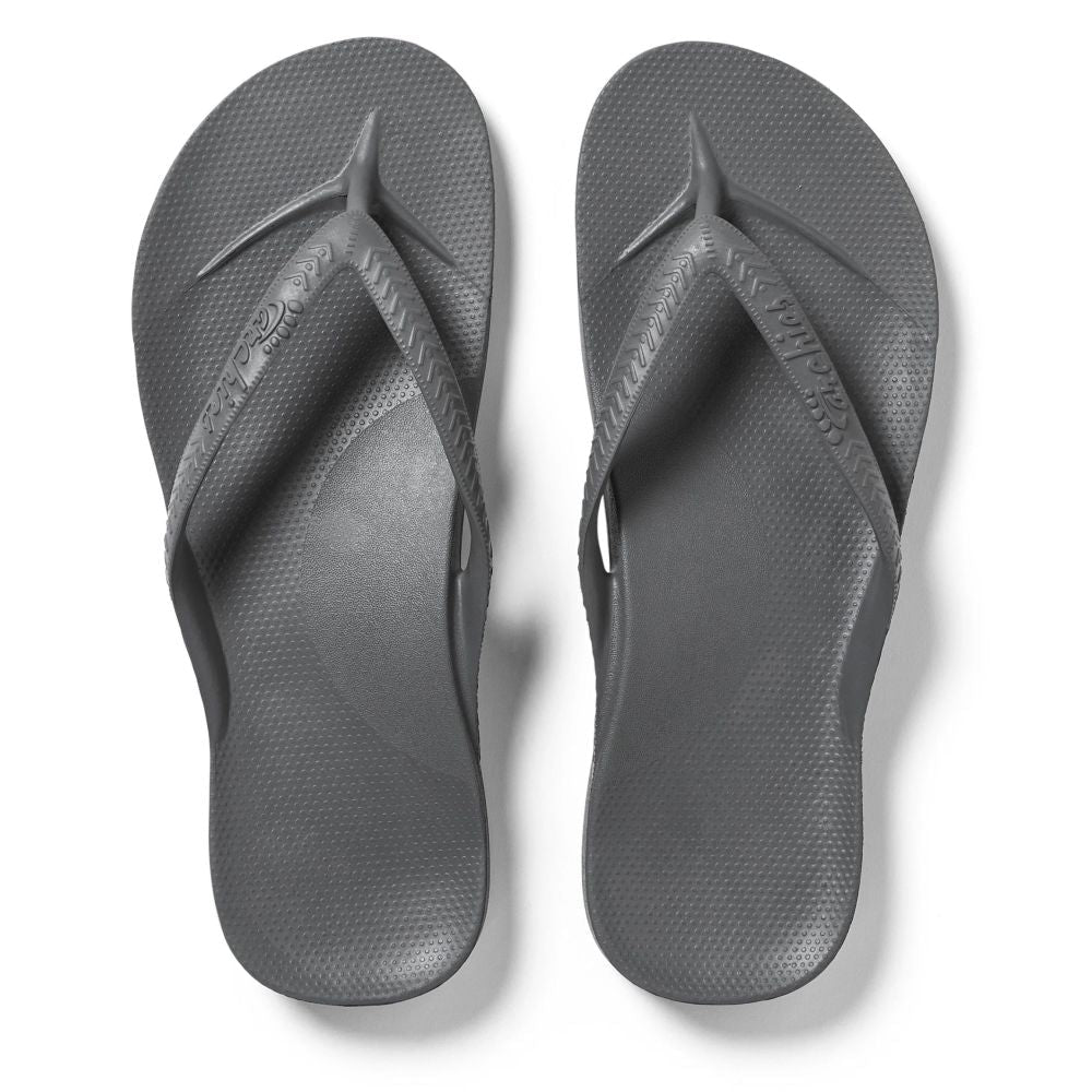Archies Women's Arch Support Flip Flops in Charcoal - Getoutside Shoes
