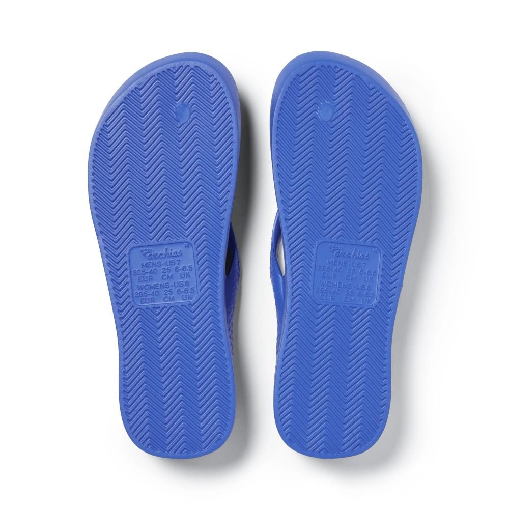 Archies Women's Arch Support Flip Flops in Royal Blue - Getoutside Shoes