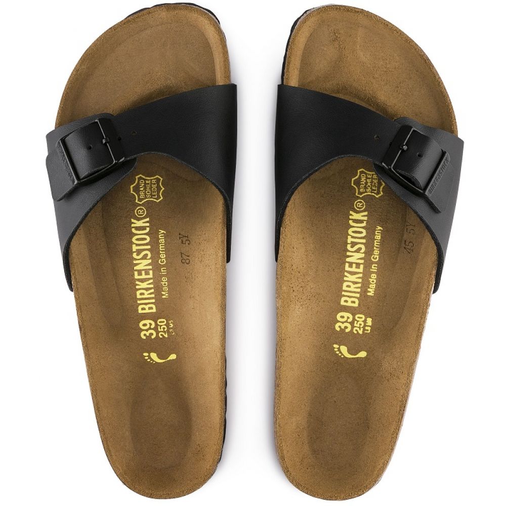 Birkenstock Women's Madrid Birko-Flor in Black (Narrow Width)