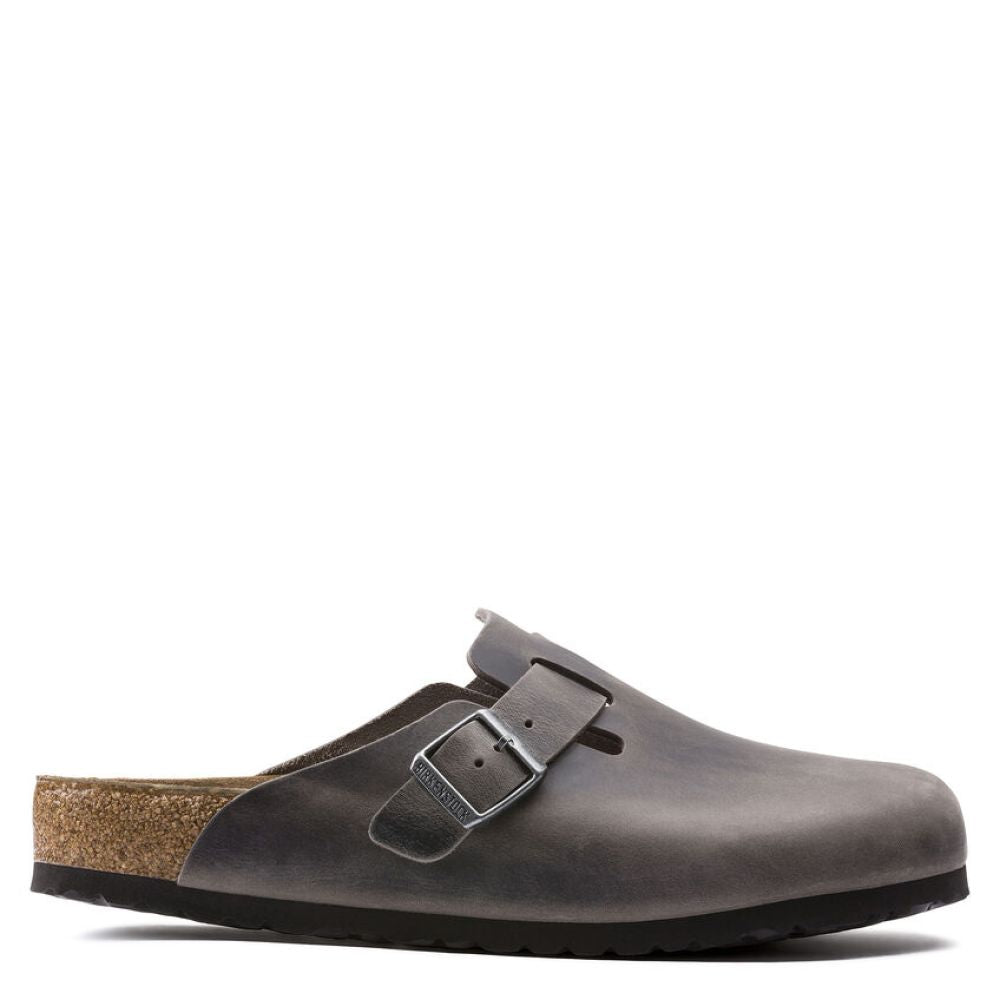 Birkenstock Men's Boston Softbed Oiled Leather in Iron