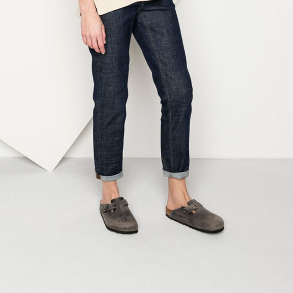 Birkenstock Men's Boston Softbed Oiled Leather in Iron