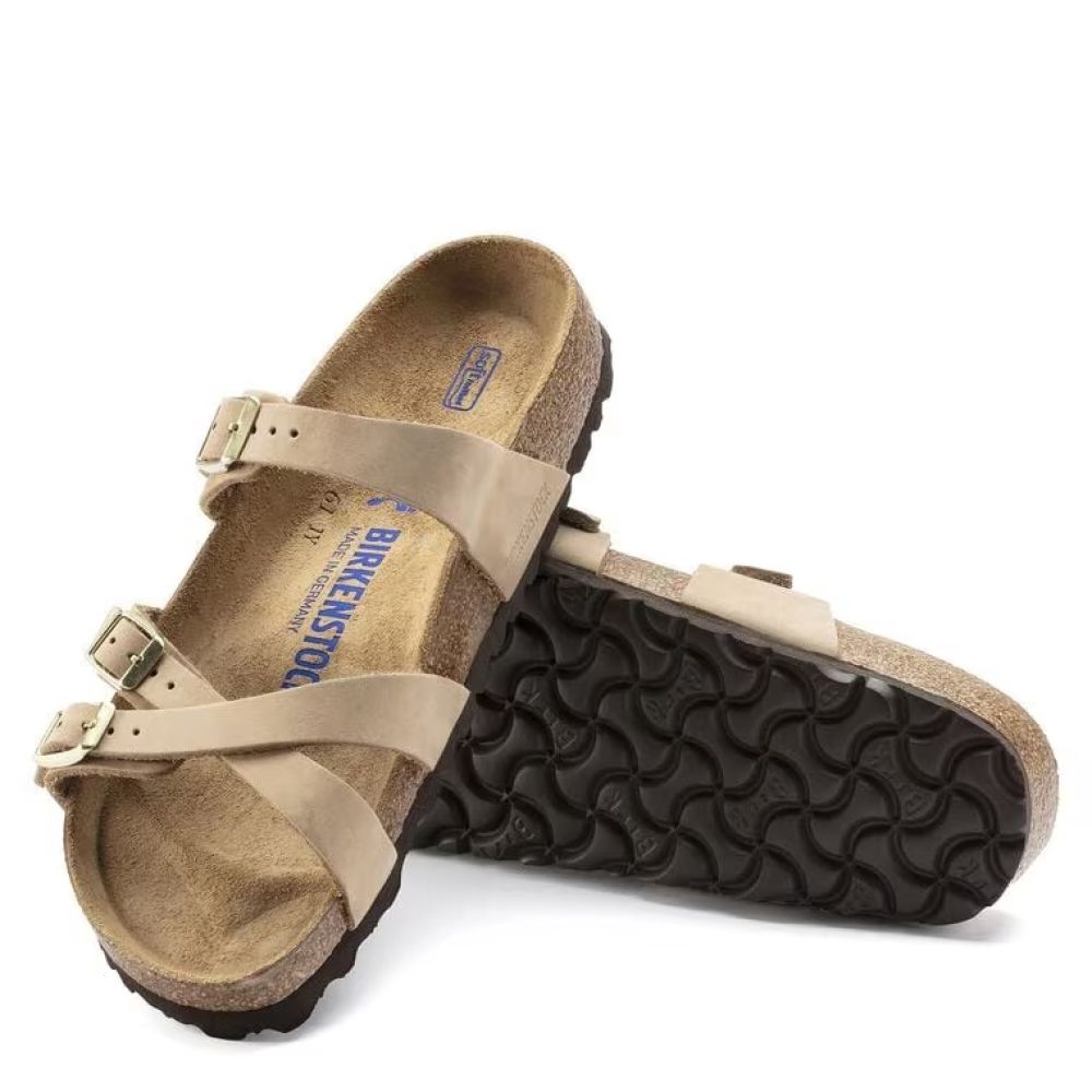 Birkenstock Women's Franca Nubuck Leather Soft Footbed in Sandcastle