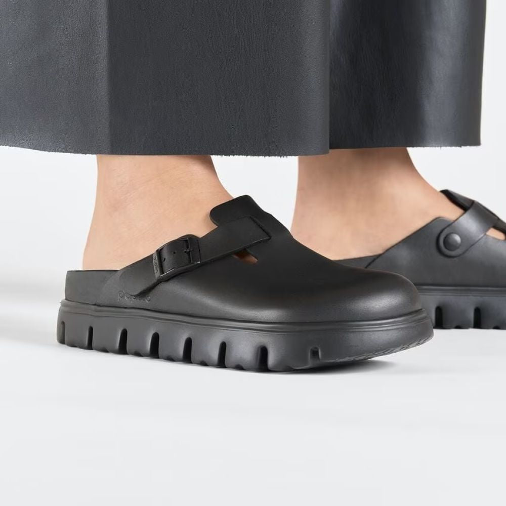 Birkenstock Women's Boston Chunky in Black (Narrow Width)