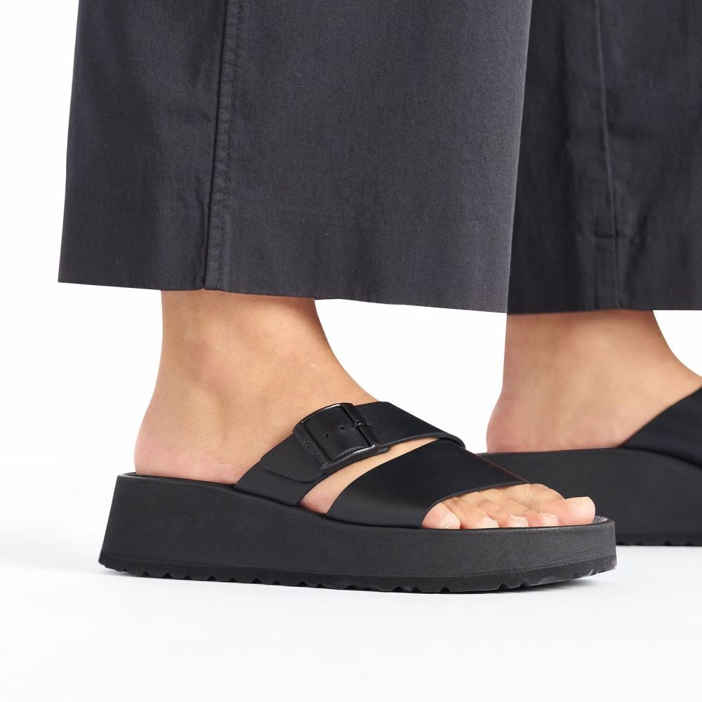 Birkenstock Women's Almina Leather in Black (Narrow Width)