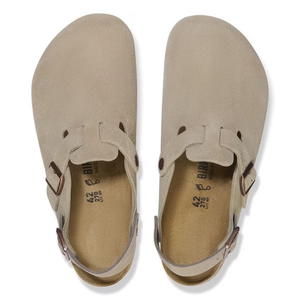 Birkenstock Tokio Suede Leather in Taupe