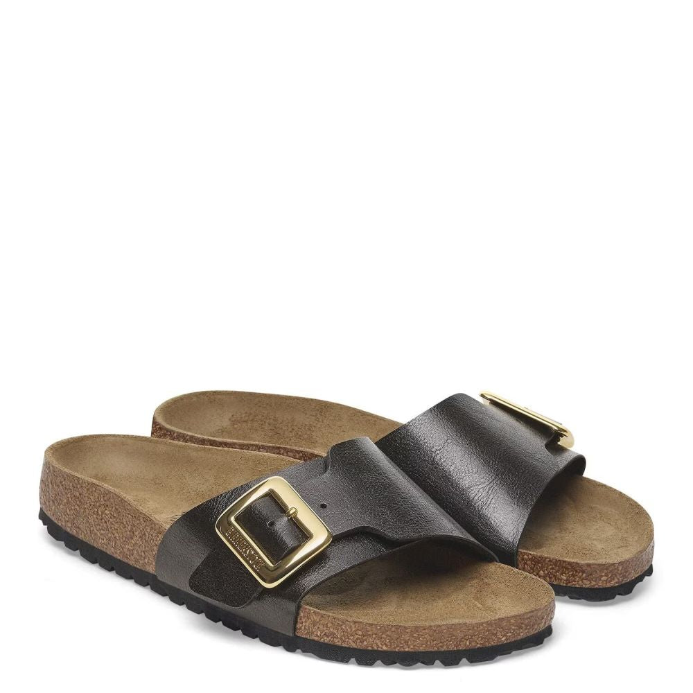Birkenstock Women's Catalina Luxe Buckle Birko-Flor in Graceful Licorice (Narrow Width)