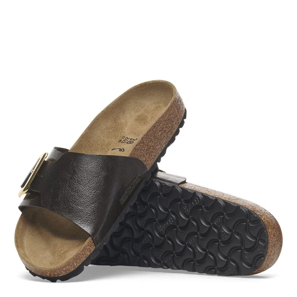 Birkenstock Women's Catalina Luxe Buckle Birko-Flor in Graceful Licorice (Narrow Width)