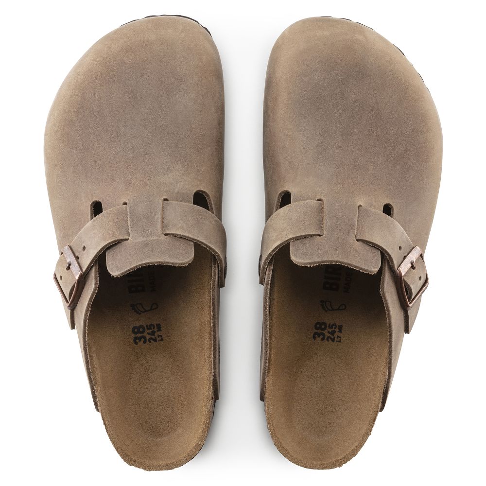 Birkenstock Women's Boston Oiled Leather in Tobacco Brown (Narrow Width)
