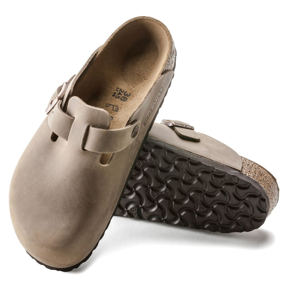 Birkenstock Women's Boston Oiled Leather in Tobacco Brown (Narrow Width)