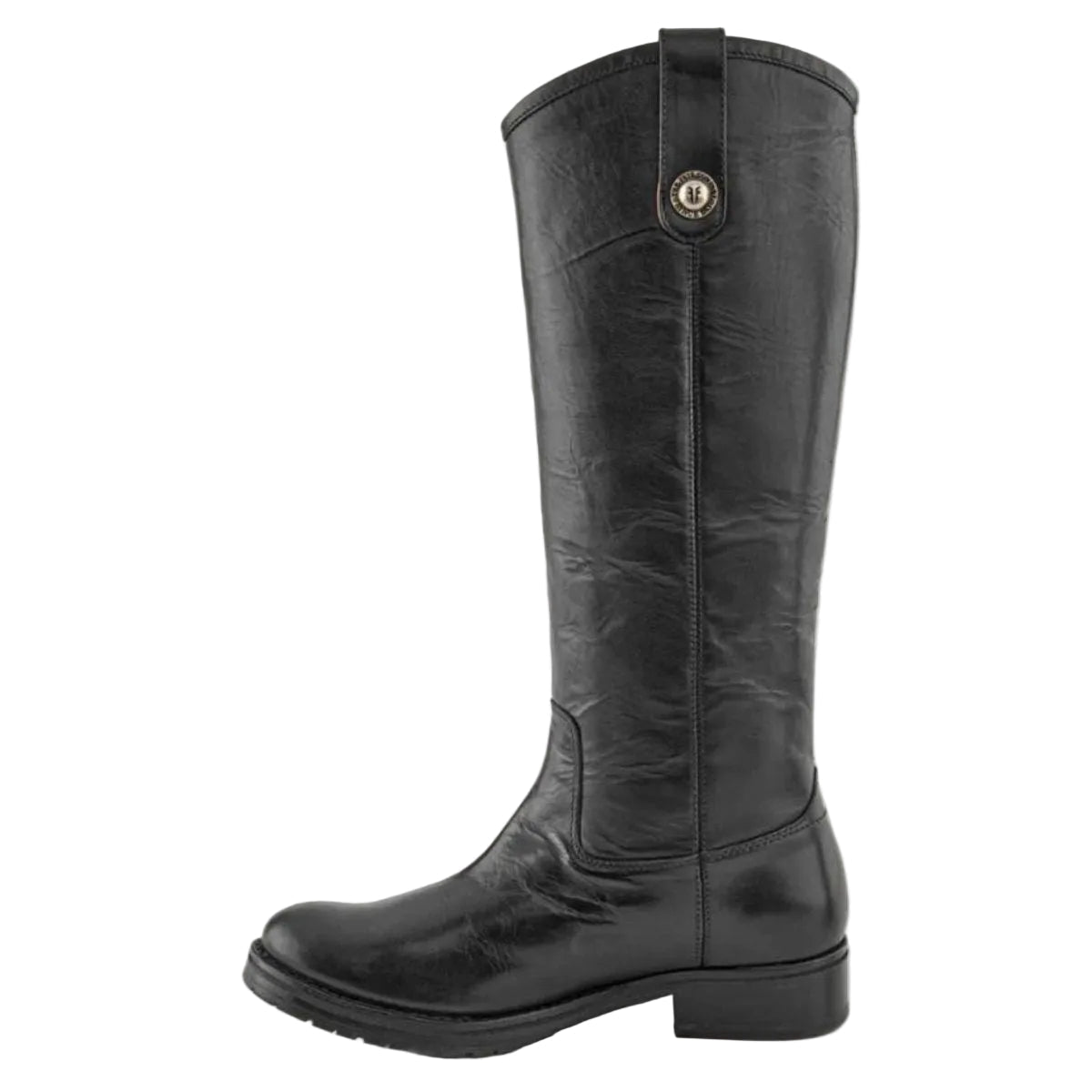 Frye Women's Melissa Double Sole Button Lug in Black/Waxy Burnished Leather - Getoutside Shoes