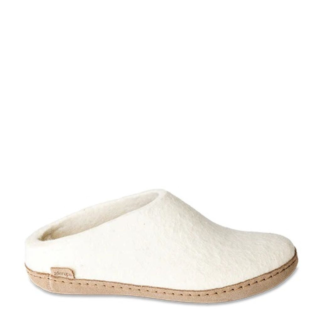 Glerups Open Heel Leather Sole in White