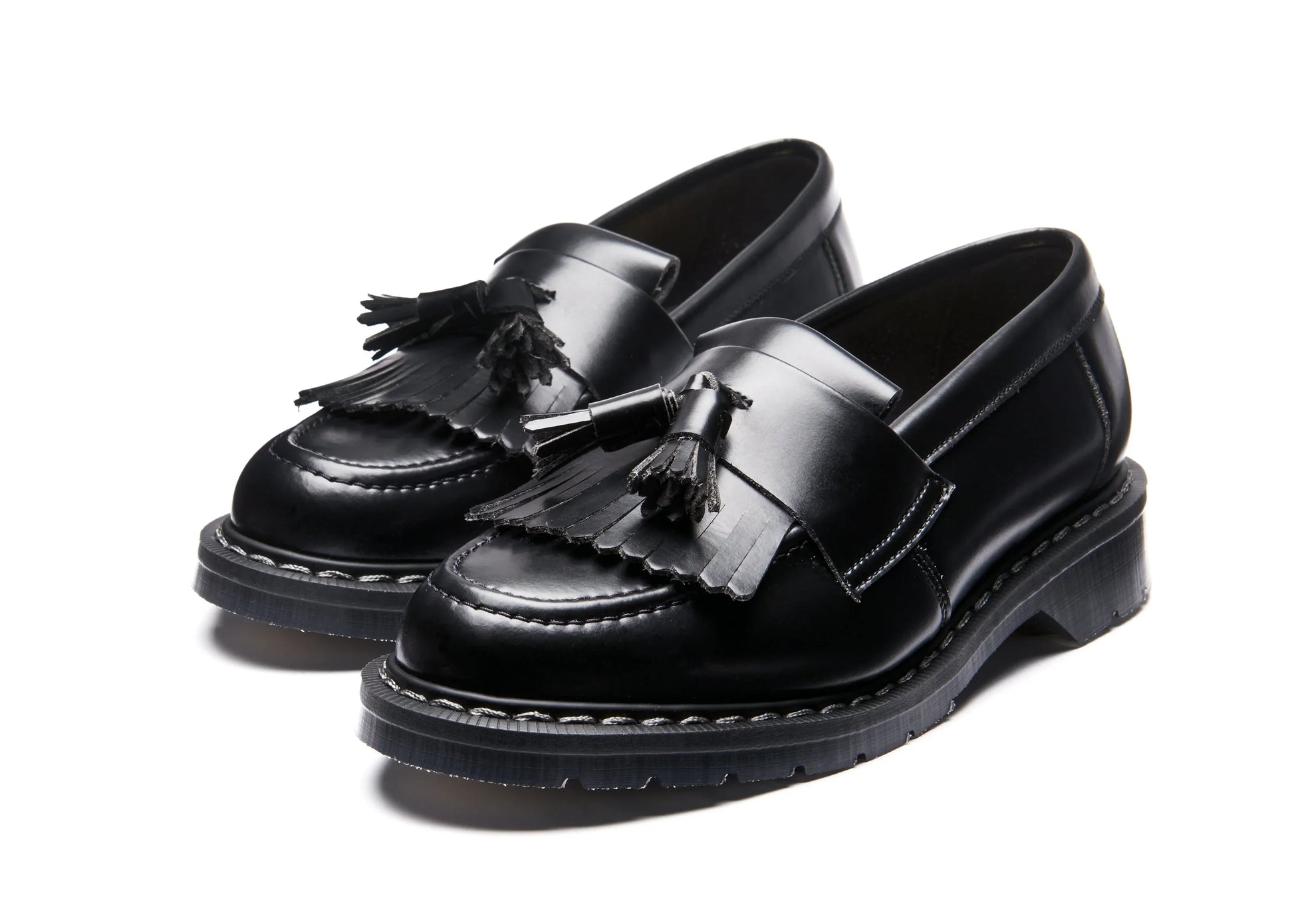 Solovair Tassel Loafer Vegan in Black Hi-Shine