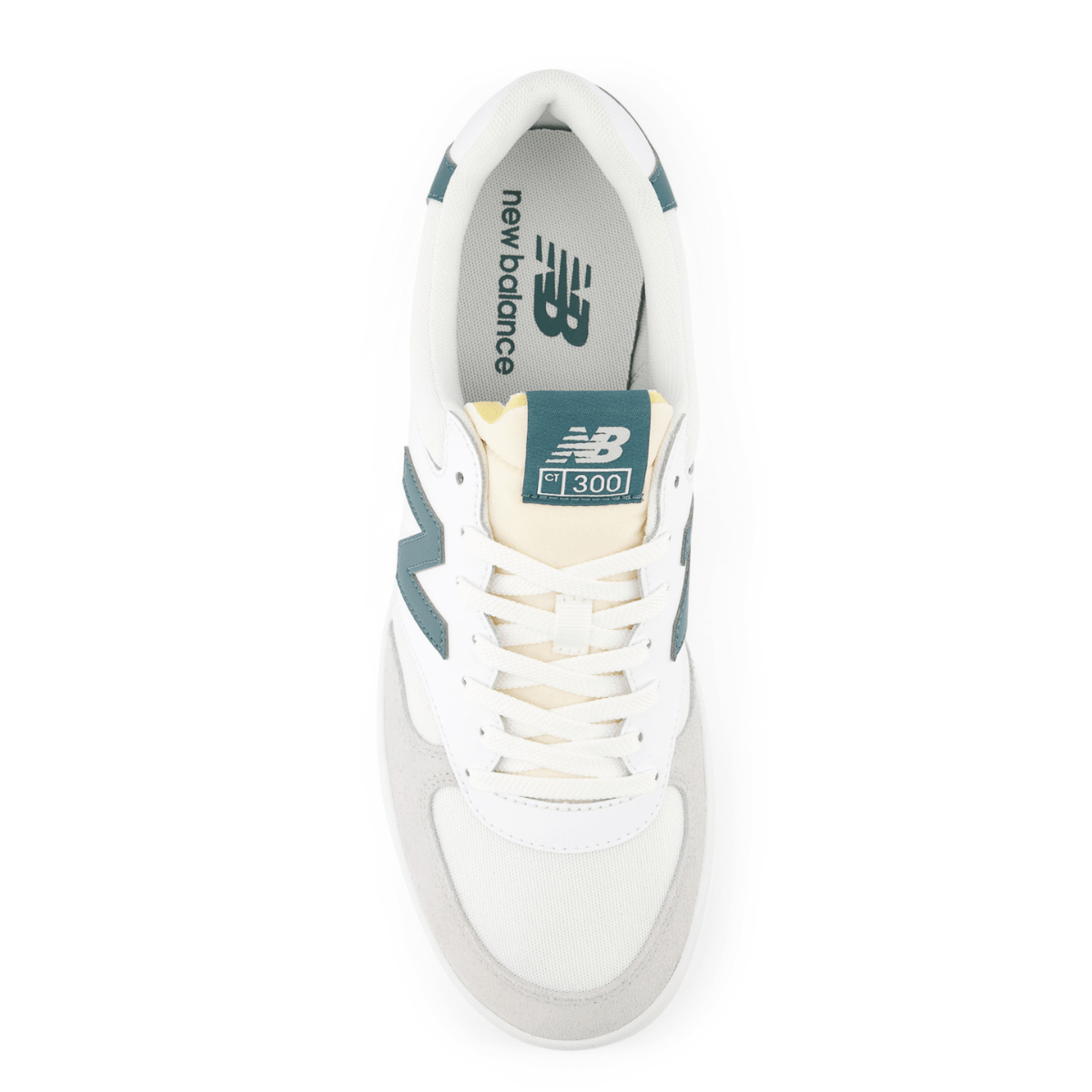 New Balance 300 Court in White with Brighton Grey and New Spruce - Getoutside Shoes