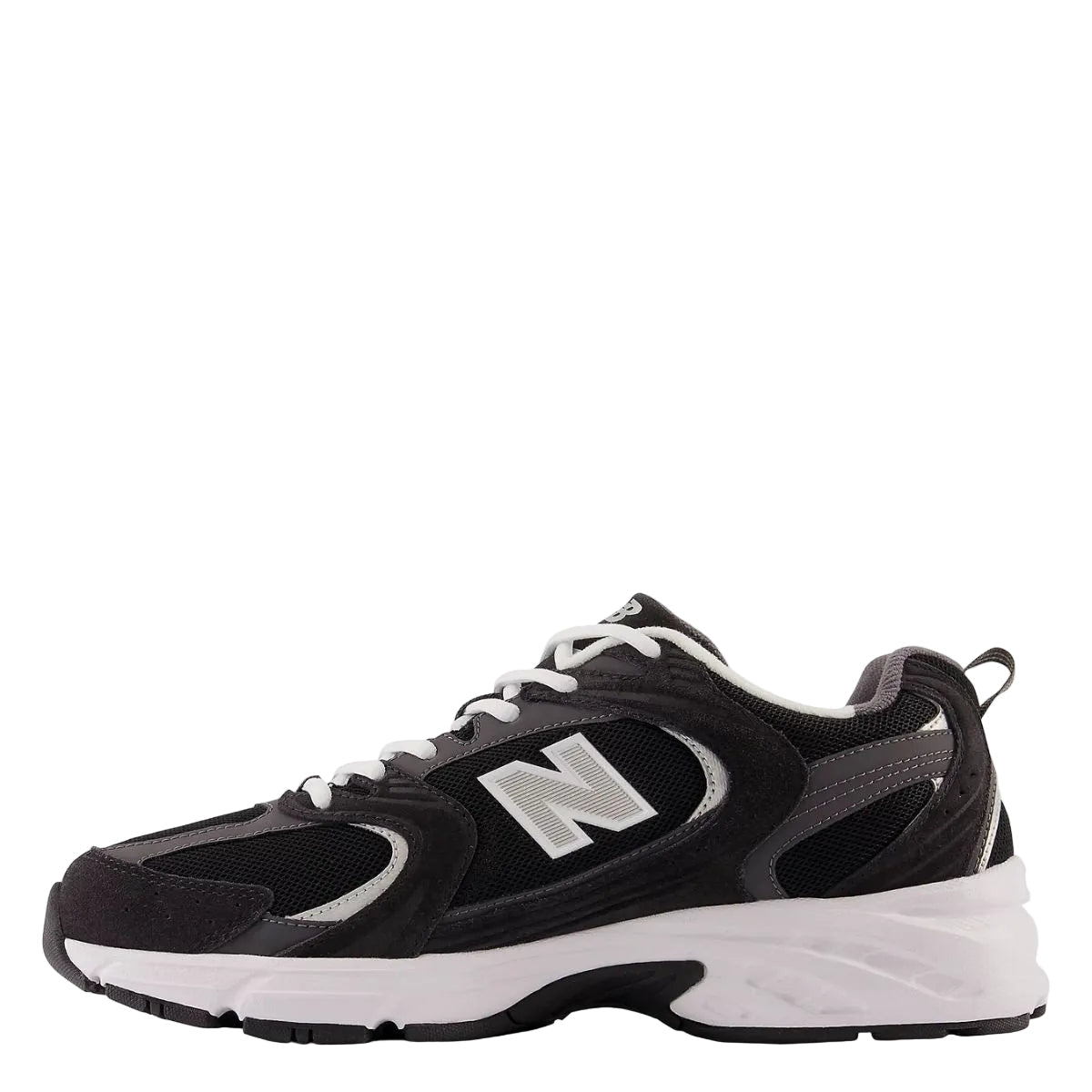 New Balance 530 in Black with Magnet and Silver Metallic - Getoutside Shoes