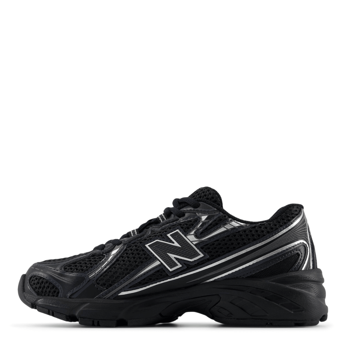 New Balance Youth 740 in Black with Silver Metallic - Getoutside Shoes