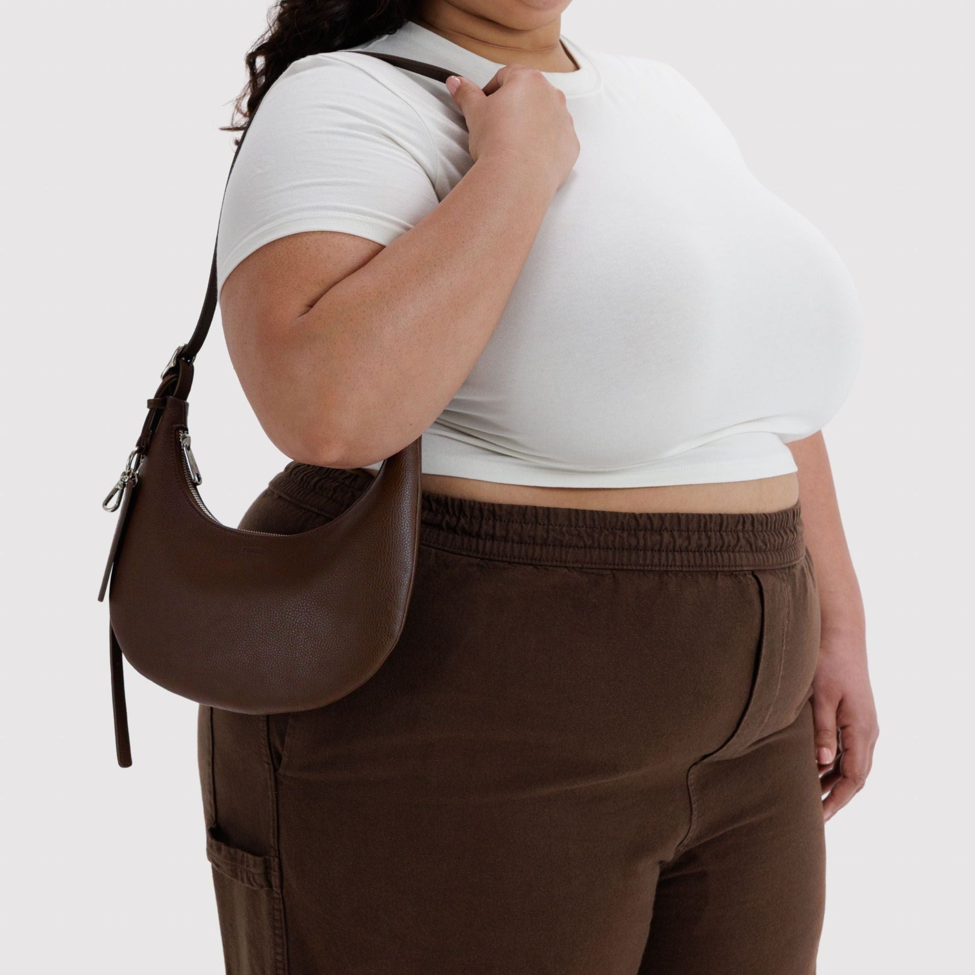 Baggu Small Recycled Leather Flat Crescent
