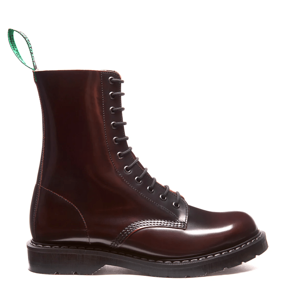 Solovair 11 Eye Derby Boot in Burgundy Rub-off - Getoutside Shoes