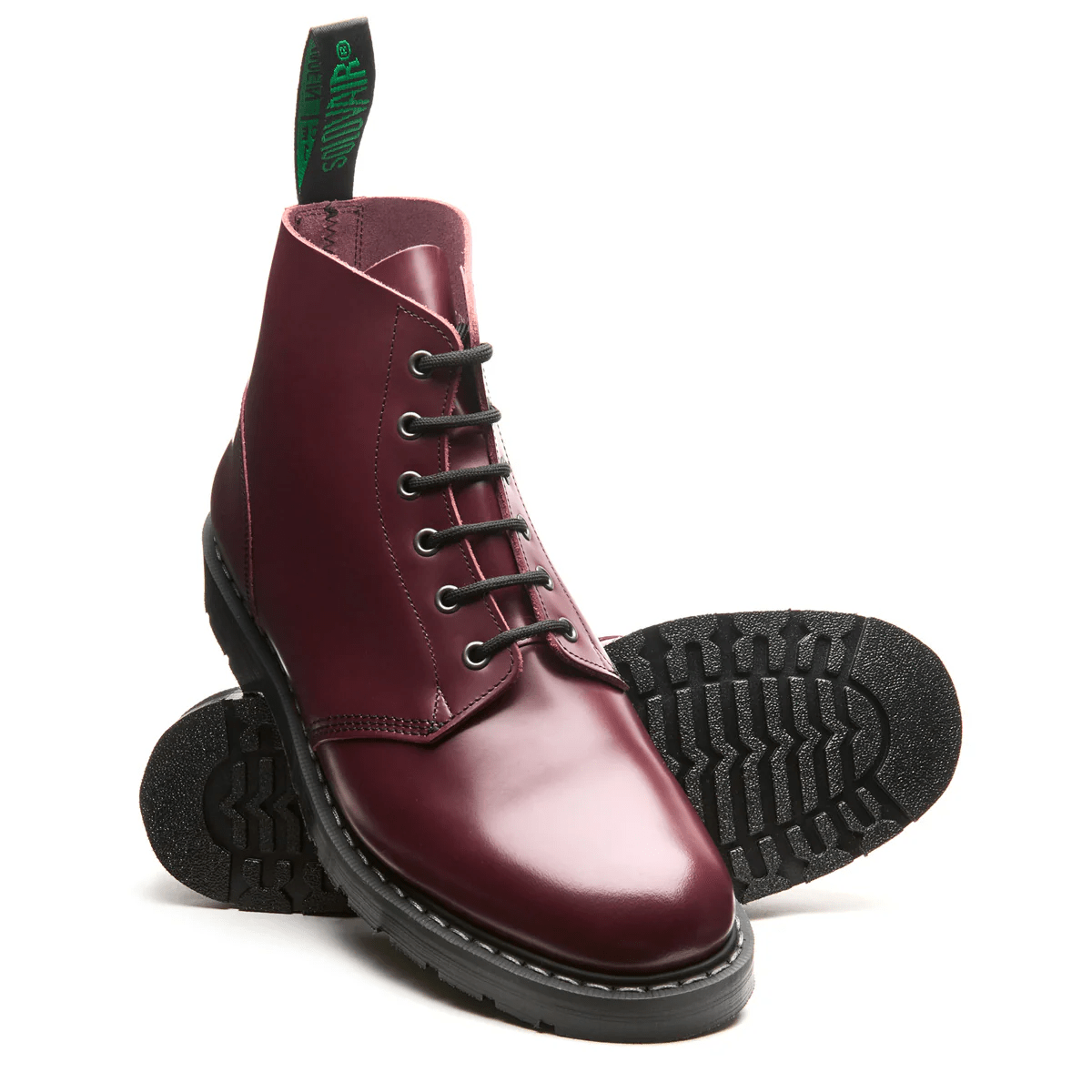Solovair 6 Eye Astronaut Boot in Oxblood Hi-Shine - Getoutside Shoes