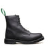Solovair 8 Eye Zip Derby Boot in Black Greasy - Getoutside Shoes