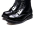 Solovair 8 Eye Zip Derby Boot in Black Hi - Shine - Getoutside Shoes