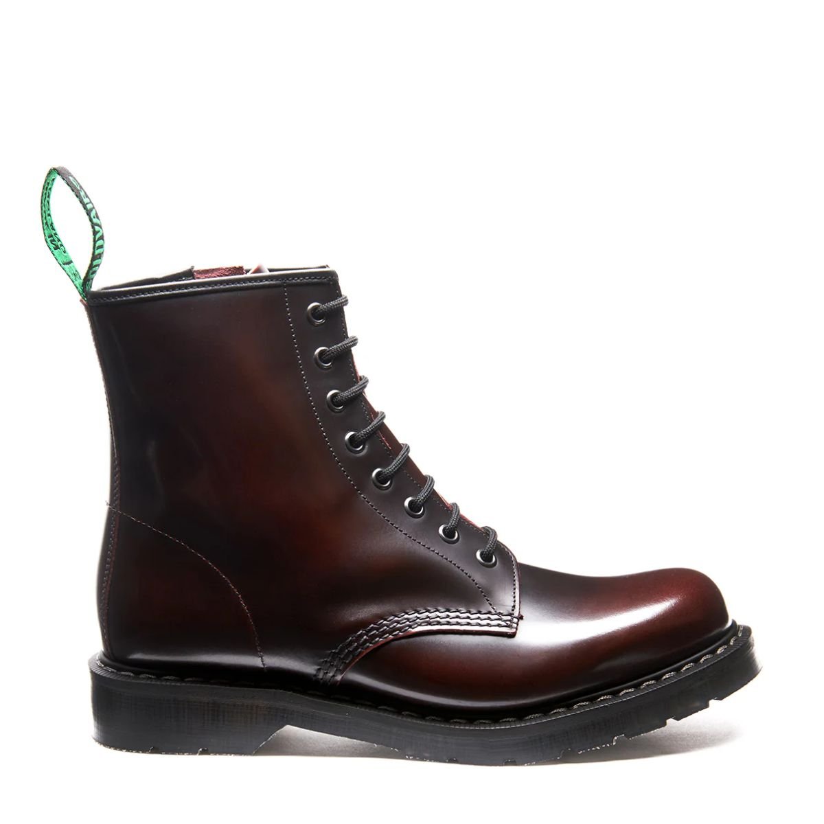 Solovair 8 Eye Zip Derby Boot in Burgundy Rub - Off - Getoutside Shoes