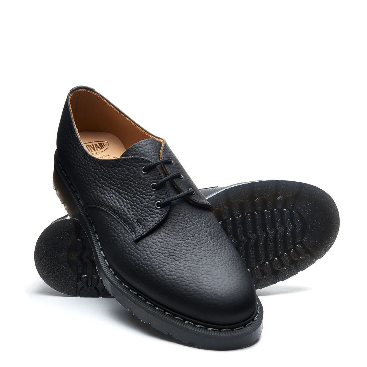 Solovair Grain Gibson in Black Greasy - Getoutside Shoes