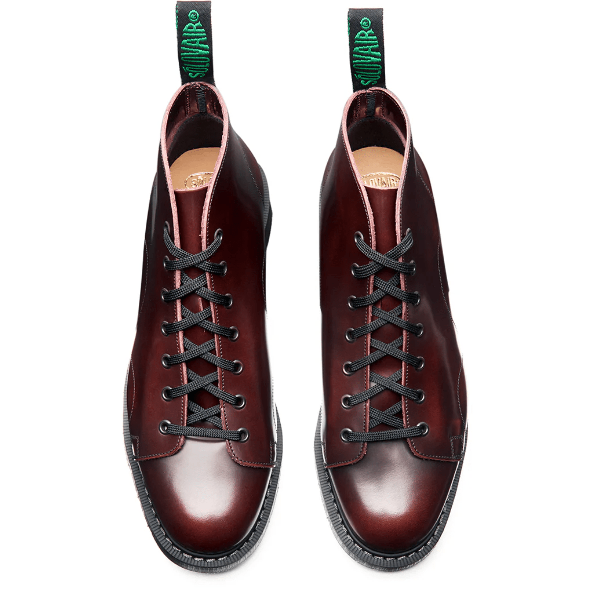 Solovair Monkey Boot in Burgundy Rub-off - Getoutside Shoes