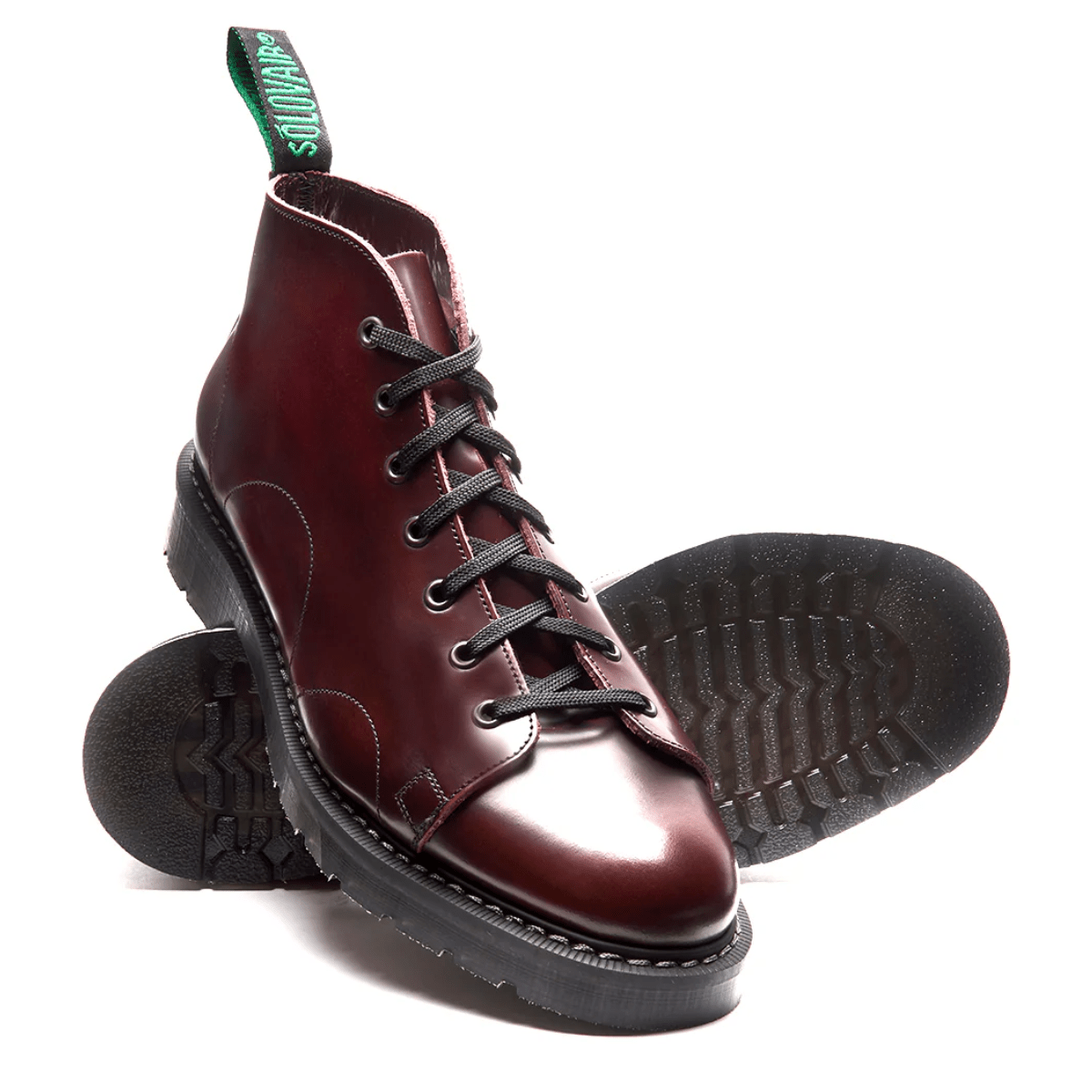Solovair Monkey Boot in Burgundy Rub-off - Getoutside Shoes