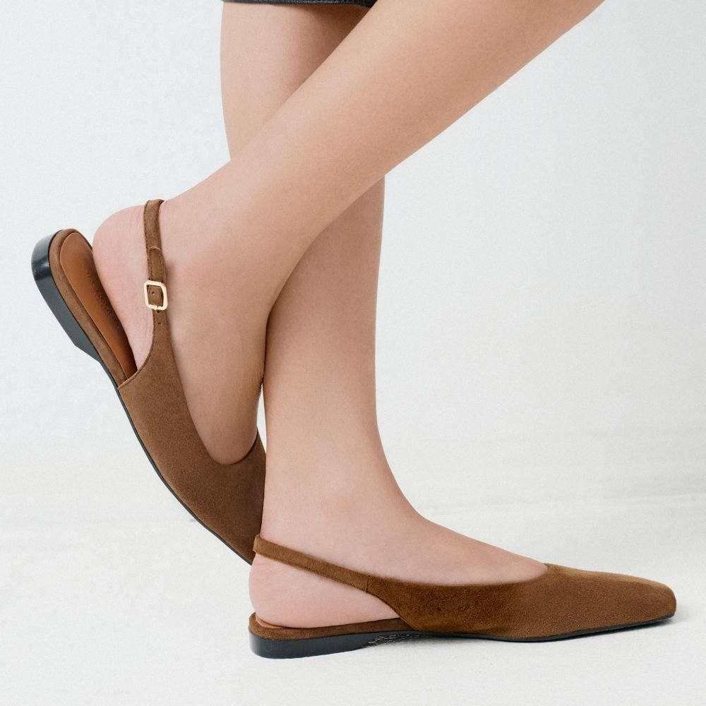 Vagabond Women's Delia Ballet Flats in Brown Suede - Getoutside Shoes