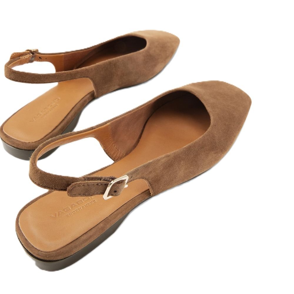 Vagabond Women's Delia Ballet Flats in Brown Suede - Getoutside Shoes