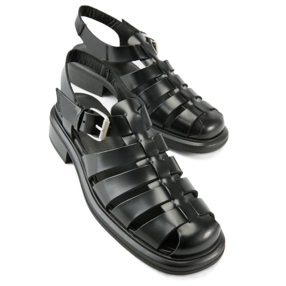 Vagabond Women's Ellis Sandals in Black Leather - Getoutside Shoes