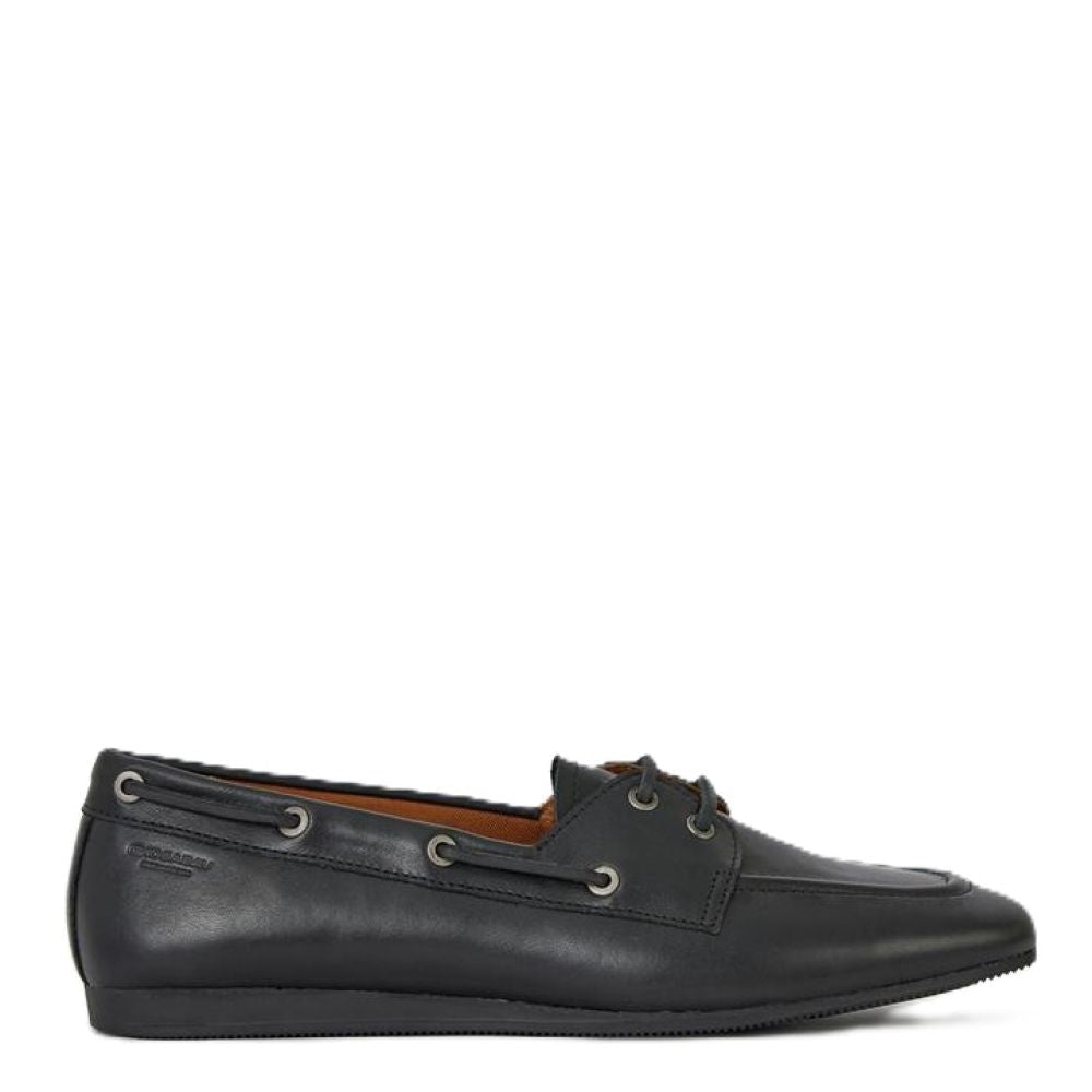 Vagabond Women's Hillary Boat Shoe in Black Leather - Getoutside Shoes