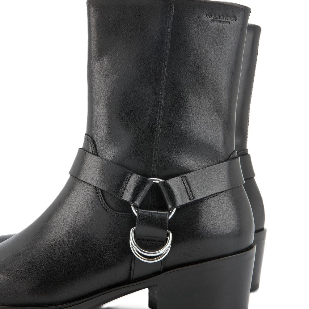 Vagabond Women's Kelsey Harness Boots in Black Leather - Getoutside Shoes